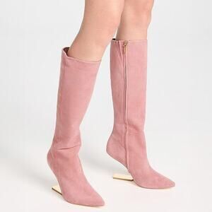 Cult Gaia Bianca Pink Suede Boots Size 38.5